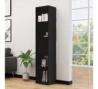 ULUYYUC Libreria Nera 36x30x171 cm in Truciolato,cubi libreria,libreria salvaspazio,libreria verticale a colonna da terra,Adatto per studio, ufficio