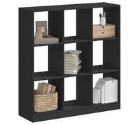 ULUYYUC Libreria Nera in Legno Multistrato 102x32x108 cm Salvaspazio con 9 Scomparti Robusta Stabile per Soggiorno Camera Ufficio Cucina