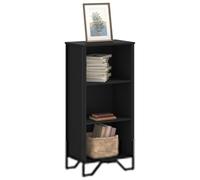 ULUYYUC Libreria Nera in Legno Multistrato con Piedini Metallo, Scaffale Salvaspazio 50x31x106 cm per Libri e Oggetti Decorativi, per Soggiorno, Ufficio e Ingresso