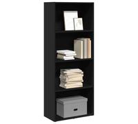 ULUYYUC Libreria Nera Scaffale Salvaspazio 60x30x152 cm in Truciolato con Scomparti Aperti per Libri Rivette DVD Organizzazione Casa Ufficio Soggiorno