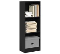 ULUYYUC Libreria Nera Truciolato Scaffale Salvaspazio 40x24x109 cm Mobile Portaoggetti per Camera Soggiorno Ufficio con Superficie Liscia e Fissaggio a Parete