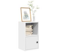 ULUYYUC Libreria Piccola Bianca in Truciolato con Anta, Scaffale Salvaspazio 31x24x52 cm per Libri Oggetti da Collezione, Design Funzionale Porta Regolabile per Soggiorno Ufficio Camera