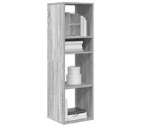 ULUYYUC Libreria Piccola Grigio Sonoma in Truciolato 34x31x112 cm Scaffale Salvaspazio Multifunzionale per Libri Oggetti Decorativi Soggiorno Ufficio Ingresso