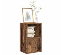 ULUYYUC Libreria Piccola Salvaspazio in Truciolato con Anta Regolabile, Dimensioni 31x24x52 cm, Colore Legno Antico per Organizzare Libri e Oggetti in Soggiorno Ufficio Casa