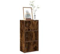 ULUYYUC Libreria Piccola Salvaspazio in Truciolato Rovere Fumo 40x24x77 cm con Anta Ripiani Organizer per Libri Soggiorno Ufficio Casa Moderna
