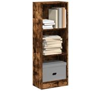 ULUYYUC Libreria Salvaspazio in Truciolato Rovere Fumo con Scaffali Aperti, Dimensioni 40x24x109 cm per Organizzazione Libri DVD, per Casa Ufficio Soggiorno