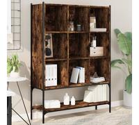 ULUYYUC Libreria Salvaspazio Rovere Fumo Legno Multistrato 102x30x141,5 cm Design Verticale Robusto per Soggiorno Studio Camera da Letto