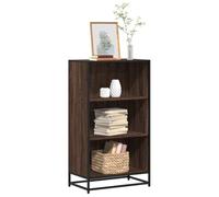 ULUYYUC Libreria Scaffale in Legno Multistrato Rovere Marrone 60x35x107,5 cm Design Moderno Struttura Metallica Stabile 3 Ripiani Salvaspazio per Soggiorno Ingresso Ufficio Casa