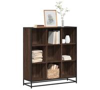 ULUYYUC Libreria Scaffale in Metallo e Multistrato Rovere Marrone 97,5x33x107,5 cm con 9 Vani Aperti, Ampia Capacità di Carico 100 kg, Soluzione Salvaspazio per Soggiorno, Cucina, Ufficio e Ingresso