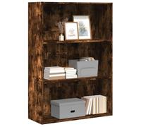 ULUYYUC Libreria Scaffale Salvaspazio in Truciolato Rovere Fumo 80x30x114 cm con Ampi Scomparti Aperti per Organizzare Libri Riviste DVD per Soggiorno Ufficio Camera