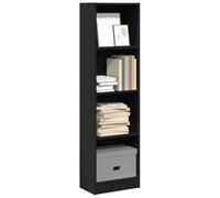 ULUYYUC Libreria Sottile Nera in Truciolato 40x24x143 cm Scaffale Salvaspazio con Spazio Aperto per Libri Oggetti Decorativi per Camera Soggiorno Ufficio Ingresso