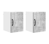 ULUYYUC Lucca - Set di 2 armadi da cucina, in cemento grigio, 30 x 31 x 40 cm, in robusto materiale in legno, salvaspazio, design moderno, per piccole cucine, cucina singola, ufficio