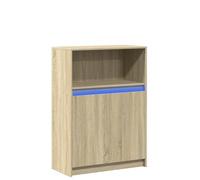 ULUYYUC Madia Cucina Mobile Credenza Cucina Vetrina Soggiorno Entrata Mobile Ingresso Moderno - Credenza con LED Rovere Sonoma 72x34x100cm in Legno Multistrato per Soggiorno Cucina Ufficio Ingresso