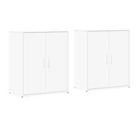 ULUYYUC Madia Cucina Mobile Credenza Cucina Vetrina Soggiorno Entrata Mobile Ingresso Moderno - Credenze 2 pz Bianche 60x31x70 cm in Legno Multistrato per Corridoio Lavanderia Soggiorno Cucina