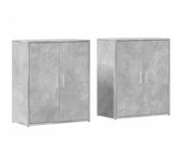 ULUYYUC Madia Cucina Mobile Credenza Cucina Vetrina Soggiorno Entrata Mobile Ingresso Moderno - Credenze 2 pz Grigio Cemento 60x31x70 cm in Legno Multistrato per Corridoio Lavanderia Soggiorno