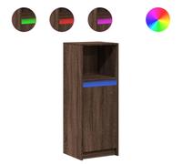 ULUYYUC Madia Cucina Mobile Credenza Cucina Vetrina Soggiorno Entrata Mobile Ingresso Moderno - Credenza con LED Rovere Marrone 38x34x100 cm Legno Multistrato per Soggiorno Cucina Ufficio Ingresso