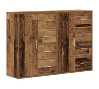 ULUYYUC Madia Cucina Mobile Cucina Salvaspazio Credenza Soggiorno Moderno Buffet Cucina - Credenze 2 pezzi Legno Vecchio 60x31x84 cm Legno Ingegnerizzato per Bagno Soggiorno Camera Da Letto
