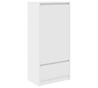 ULUYYUC Madia Moderna Vetrina Soggiorno Entrata Mobile Ingresso Moderno Armadietto Salvaspazio - Armadio con Cassetto Bianco 55,5x34x119,5 cm Legno Multistrato per Salotto Cucina Camera Da Letto