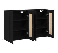 ULUYYUC Madia Moderna Vetrina Soggiorno Entrata Mobile Ingresso Moderno Armadietto Salvaspazio - Armadi a Muro 2 pz Legno Ingegnerizzato Rovere Nero per Lavanderia Corridoio Ingresso
