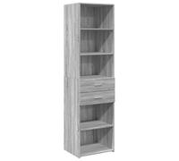 ULUYYUC Madia Moderna Vetrina Soggiorno Entrata Mobile Ingresso Moderno Armadietto Salvaspazio - Credenza Grigio Sonoma 50x42,5x185 cm in Legno Multistrato per Corridoio Ingresso Bagno Salotto