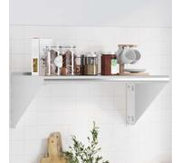 ULUYYUC Mensola a Muro in Acciaio Inossidabile Argento 75x45x31 cm con Bordo Rialzato - Design Pratico Salvaspazio per Soggiorno Camera Bagno Cucina