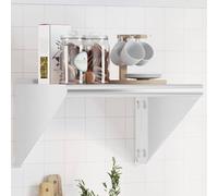ULUYYUC Mensola da Muro in Acciaio Inossidabile Argento 50x45x31 cm con Bordo Rialzato Robusta Salvaspazio per Soggiorno Camera Cucina Bagno