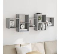 ULUYYUC Mensola da Muro in Truciolato Grigio Sonoma 129x18x42 cm, Scaffale Parete Salvaspazio per Bagno Cucina Soggiorno, Libreria Espositore Portaoggetti Moderno