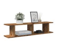 ULUYYUC Mensola da Parete 2 Pezzi in Truciolato Effetto Legno Vecchio 90x18x20 cm Scaffale da Parete Multifunzionale per Soggiorno Bagno Cucina