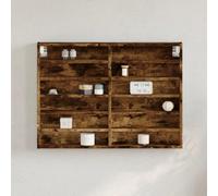 ULUYYUC Mensola da Parete Bacheca Portaoggetti in Legno Multistrato Rovere Fumo 80x8.5x58 cm con 12 Ripiani per Libri Decorazioni Salvaspazio per Camera Soggiorno Bagno