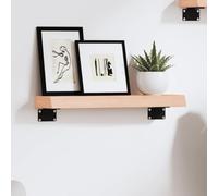 ULUYYUC Mensola da Parete in Legno Massello di Rovere Non Trattato 40x10x4 cm con Bordi Vivi, Scaffale da Parete Salvaspazio per Bagno Cucina Soggiorno, Mensola Piccola Portaoggetti