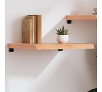 ULUYYUC Mensola da Parete in Legno Massello di Rovere Trattato 60x60 cm Spessore Variabile 2-6 cm Marrone con Bordi Vivi per Bagno Cucina Soggiorno Decorazione