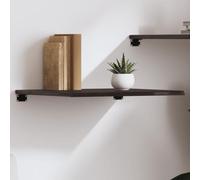 ULUYYUC Mensola da Parete in Legno Massello Rovere Marrone Scuro 60x60x2 cm con Bordi Vivi e Capacità 28.8 kg per Bagno Cucina Soggiorno come Scaffale o Mensola Libri