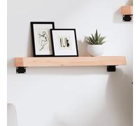 ULUYYUC Mensola da Parete in Rovere Massello 60x10x6 cm Scaffale da Bagno Cucina Soggiorno Non Trattato Salvaspazio Multifunzione con Bordi Vivi