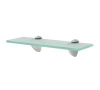 ULUYYUC Mensola Galleggiante da Parete in Vetro Temperato 30x20 cm Spessore 8 mm Trasparente Staffa Zinco per Bagno Cucina Soggiorno Decorazione Moderna