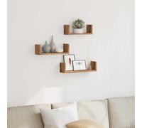 ULUYYUC Mensole da Muro 3 Pezzi Rovere Artigianale in Truciolato, Set di Scaffali a Parete 30/35/40 cm per Cucina Bagno Soggiorno, Ampio Spazio Portaoggetti Salvaspazio