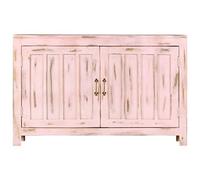 ULUYYUC Mobile da Bagno Credenza Soggiorno Moderno Mobiletto da Esterno Armadietto Salvaspazio - Credenza Rosa Chiaro 110x35x70 cm in Legno Massello di Mango per Camera Da Letto Salotto Corridoio