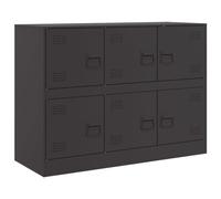 ULUYYUC Mobile da Bagno Mobile Cucina Salvaspazio Mobiletto da Esterno Credenze Cucina - Credenza Nera 99x39x73 cm in Acciaio per Corridoio Soggiorno Cucina Salotto