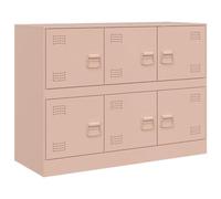 ULUYYUC Mobile da Bagno Mobile Cucina Salvaspazio Mobiletto da Esterno Credenze Cucina - Credenza Rosa 99x39x73 cm in Acciaio per Corridoio Soggiorno Cucina Salotto