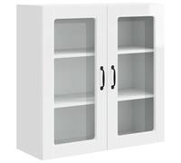 ULUYYUC Mobile da cucina bianco lucido, 80 x 31 x 80 cm, in legno, design moderno, con 3 ripiani e 2 ante, robusto montaggio a parete per cucina singola, piccola cucina e angolo cucina