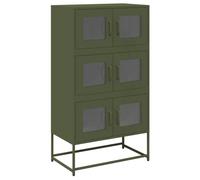 ULUYYUC Mobile Dispensa Cucina Mobiletto Cucina Salvaspazio Credenza Soggiorno Moderno Mobiletto da Cucina - Credenza Verde Oliva 68x39x123 cm in Acciaio per Lavanderia Camera Da Letto Salotto