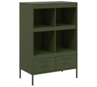 ULUYYUC Mobile Dispensa Cucina Mobiletto Cucina Salvaspazio Mobile Credenza Cucina Madia Moderna - Credenza Verde Oliva 68x39x101,5 cm in Acciaio per Camera Da Letto Ingresso Lavanderia Bagno