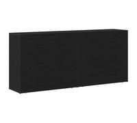ULUYYUC Mobile Dispensa Cucina Mobiletto Cucina Salvaspazio Mobiletti Cucina Credenze Cucina - Mobiletti 2 pz in rovere nero legno ingegnerizzato per Soggiorno Lavanderia Camera Da Letto Bagno
