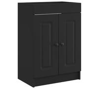 ULUYYUC Mobile sottolavabo nero, 56 x 37,5 x 81 cm, mobile sottolavabo | Armadietto da bagno sottile con molto spazio e eleganti maniglie in metallo per il moderno bagno degli ospiti o il bagno
