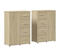 ULUYYUC Mobile Tv Soggiorno Madia Soggiorno Moderna Credenza Soggiorno Moderno Vetrina Cucina - Credenze 2 pz Rovere Sonoma 60x31x84 cm in Legno Multistrato per Salotto Lavanderia Bagno Cucina