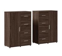 ULUYYUC Mobile Tv Soggiorno Madia Soggiorno Moderna Credenza Soggiorno Moderno Vetrina Cucina - Credenze 2 pz Rovere Marrone 60x31x84 cm in Legno Multistrato per Salotto Lavanderia Bagno Cucina