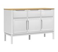 ULUYYUC Mobiletto da Cucina Mobiletto Cucina Salvaspazio Entrata Mobile Ingresso Moderno Madia Moderna - Credenza FLORO Bianca 114x43x74 cm in Legno Massello di Pino per Ingresso Corridoio Bagno