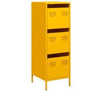 ULUYYUC Mobiletto da Cucina Mobiletto Cucina Salvaspazio Entrata Mobile Ingresso Moderno Madia Moderna - Credenza Giallo Senape 39x35x103,5 cm in Acciaio per Corridoio Bagno Ufficio Salotto
