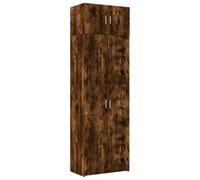 ULUYYUC Mobiletto da Cucina Vetrina Soggiorno Mobile Basso Soggiorno Armadietto Salvaspazio - Armadietto Rovere Fumo 70x42,5x225 cm in Legno Multistrato per Cucina Ingresso Ufficio Bagno