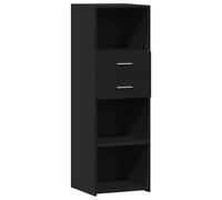 ULUYYUC Mobiletto da Cucina Vetrina Soggiorno Mobile Basso Soggiorno Armadietto Salvaspazio - Credenza Nera 40x42,5x124 cm in Legno Multistrato per Lavanderia Soggiorno Bagno Ingresso