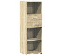 ULUYYUC Mobiletto da Cucina Vetrina Soggiorno Mobile Basso Soggiorno Armadietto Salvaspazio - Credenza Rovere Sonoma 40x42,5x124 cm in Legno Multistrato per Lavanderia Soggiorno Bagno Ingresso